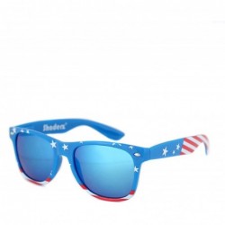 Wayfarer Classic Eyewear Retro 80's American USA Flag 4th of July Frame Sunglasses - Ice Blue - C417YI95OAH $11.45