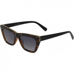 Rectangular Small Vintage Rectangular Cat Eye Sunglasses for Women with Flat Lens - Tortoise Black + Gradient - C3195QAD5X3 $...