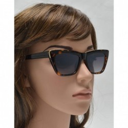 Rectangular Small Vintage Rectangular Cat Eye Sunglasses for Women with Flat Lens - Tortoise Black + Gradient - C3195QAD5X3 $...