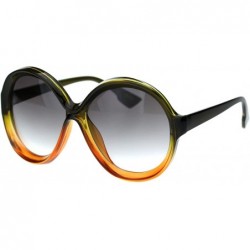 Oversized Vintage Round Sunglasses Womens Oversized Fashion Beveled Frame UV 400 - Olive Orange (Grey) - C2193XM7SI5 $21.20
