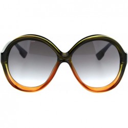 Oversized Vintage Round Sunglasses Womens Oversized Fashion Beveled Frame UV 400 - Olive Orange (Grey) - C2193XM7SI5 $11.62