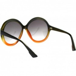 Oversized Vintage Round Sunglasses Womens Oversized Fashion Beveled Frame UV 400 - Olive Orange (Grey) - C2193XM7SI5 $11.62