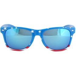 Wayfarer Classic Eyewear Retro 80's American USA Flag 4th of July Frame Sunglasses - Ice Blue - C417YI95OAH $11.45