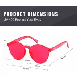 Wayfarer Heart Shape Rimless sunglasses Festival Party Glasses - Red (Round) - C418HSOLO2S $11.01