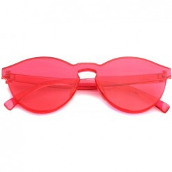 Wayfarer Heart Shape Rimless sunglasses Festival Party Glasses - Red (Round) - C418HSOLO2S $11.01