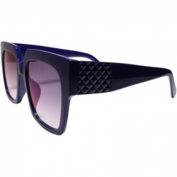 Oversized Oversized Exaggerated Retro Large Square Designer Womens Sunglasses - Blue - CD195CSYR5D $10.93