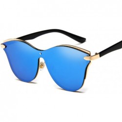 Oversized Men's Fashion Women's Oversize Polarized Alloy Frame Mirrored Cat Eye Sunglasses (Color Blue) - Blue - CO1993AH2D6 ...
