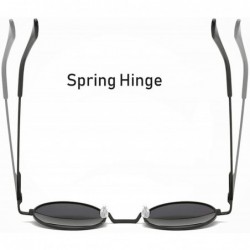 Goggle Retro Vintage Round Polarized Sunglasses Men Women Sun Glasses Metal Frame Black Lens Eyewear Driving - CG197Y74NU3 $2...