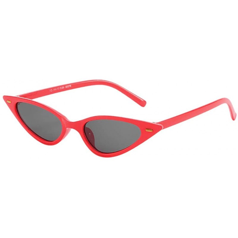 Cat Eye Retro Narrow Cat Eye Sunglasses for Women Clout Goggles Plastic Frame Birthday Gift For Girls - 3 - CZ18SZ92SX7 $6.14