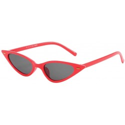 Cat Eye Retro Narrow Cat Eye Sunglasses for Women Clout Goggles Plastic Frame Birthday Gift For Girls - 3 - CZ18SZ92SX7 $14.73