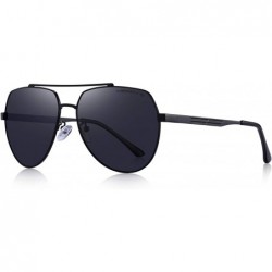 Aviator Men Classic Pilot Sunglasses HD Polarized Shield Sunglasses for Mens Driving UV400 Protection S8175 - Black - CP18L68...