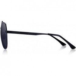 Aviator Men Classic Pilot Sunglasses HD Polarized Shield Sunglasses for Mens Driving UV400 Protection S8175 - Black - CP18L68...