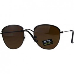 Rectangular Mens Eye Brow Trim Metal Rim Classic Retro Pilots Sunglasses - Copper Brown - CC18E4HU23T $18.22
