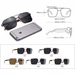 Aviator Polarized Sunglasses Men Driving Square Metal Frame Men's C1Black - C5gold - CN18Y3NUHU6 $15.26