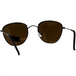 Rectangular Mens Eye Brow Trim Metal Rim Classic Retro Pilots Sunglasses - Copper Brown - CC18E4HU23T $11.51