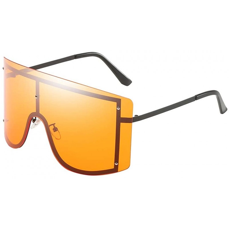 Goggle Cool Colorful Fashion Goggles Unisex Oversize Sunglasses Vintage Shades Glasses - Orange - CI196YY6X2G $9.94