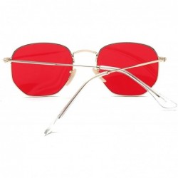 Oval Retro Square Sunglasses Men Gradient Clear Lens Metal Frame Black Red Small Sun Glasses Women Summer UV400 - CX197Y73WZ8...