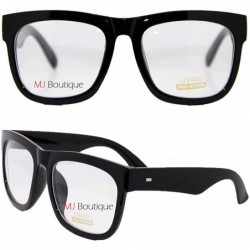 Square Fashion Glasses for Men Women Retro Pop Color Frame Clear Lens - Bold Black - CO11GCRCNTD $10.37