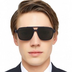 Oversized Sunglasses for Men Polarized UV Protection Square Frame for Sport Aviator - Blue - C218WNM0MCD $16.81