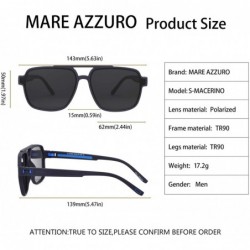 Oversized Sunglasses for Men Polarized UV Protection Square Frame for Sport Aviator - Blue - C218WNM0MCD $16.81