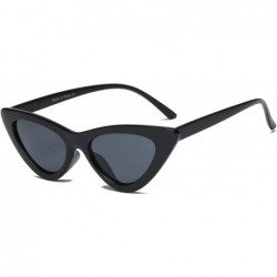 Cat Eye Women Retro Vintage High Pointed UV Protection Cat Eye Fashion Sunglasses - Black - CG18IZK8EKZ $18.55
