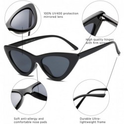 Cat Eye Women Retro Vintage High Pointed UV Protection Cat Eye Fashion Sunglasses - Black - CG18IZK8EKZ $8.90