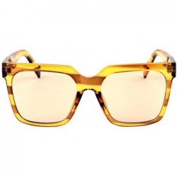Square Retro Square Cat Eye Three Dot Temple Sunglasses - Yellow Crystal - CD197R6I7LK $14.90