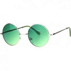 Oversized Color Groovy Hippie Wire Rim Round Circle Lens Sunglasses - Gradient Green - CE12MZD6KAV $8.85