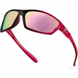 Sport Polarized Wrap Around Sport Sunglasses - Crystal Pink - Revo Rose Gold - CS196QSMKCG $12.42