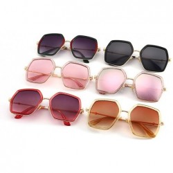 Square Oversized Square Sunglasses for Women Hexagon Inspired Designer Style Shades - Champagne - CT18WN0W3WT $10.62