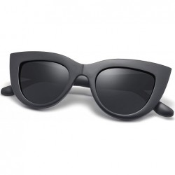 Cat Eye Retro Polarized Cateye Sunglasses - Women Vintage Cat Eye Sun Glasses UV400 Protection - Matte Black - C418GE3I5YA $2...
