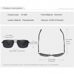 Aviator Genuine quality square sunglasses men fashion polarized and UV400 Ultra light Al-Mg - Gun/Grey - C218I6RQZZI $27.84