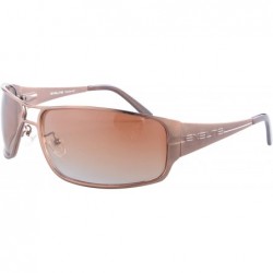 Aviator Mens Metal Sunglasses Classic Frame Polarized Sun Glasses UV400 Protection - 1081 - Brown/Gradient Brown Lens - CT189...