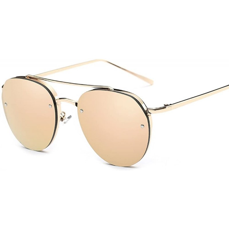 Rimless Reflective Rimless Sunglasses Fashion Vintage Eyewear for Unisex - Orange - C0183A6XW9Z $10.07