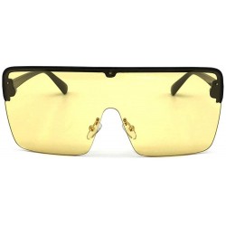 Shield New Oversized Top Mono Lens Shield Protect Blowing Sand Sunglasses Unisex Retro Square Rimless Glasses - CO18LISI60X $...