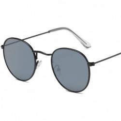 Square Classic Metal Women's Sunglasses Summer UV Protection Black Frame Fashion Adult Eyeglasses - 8silver-mercury - CV197Y7...