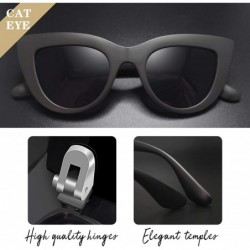 Cat Eye Retro Polarized Cateye Sunglasses - Women Vintage Cat Eye Sun Glasses UV400 Protection - Matte Black - C418GE3I5YA $1...
