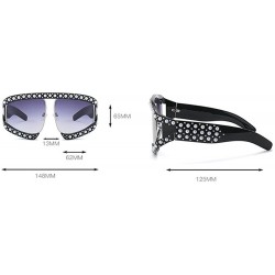 Oversized Oversized Fashion Womens Diamond Big Frame Luxury Sunglasses UV400 - Grey - CH189N3AMDK $11.93