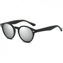 Round Unisex TAC HD Polarized Sunglasses for Men Women Polarized Metal Mirror UV400 Lens Protection - E - CU198OK5IYM $13.80