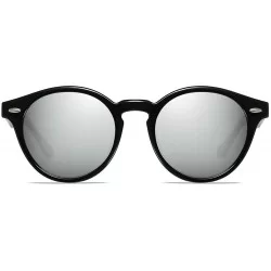 Round Unisex TAC HD Polarized Sunglasses for Men Women Polarized Metal Mirror UV400 Lens Protection - E - CU198OK5IYM $13.80