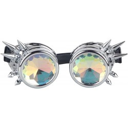 Goggle Vintage STEAMPUNK GOGGLES Glasses Bling Lens Goth COSPLAY PARTY Sunglasses - Silver (Rivets) - CR12N1R1NZ4 $20.67