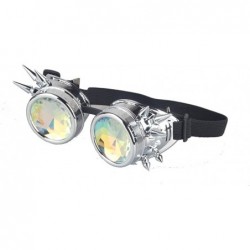 Goggle Vintage STEAMPUNK GOGGLES Glasses Bling Lens Goth COSPLAY PARTY Sunglasses - Silver (Rivets) - CR12N1R1NZ4 $13.59