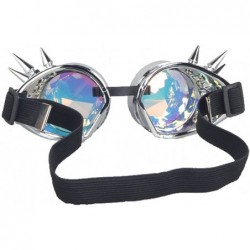 Goggle Vintage STEAMPUNK GOGGLES Glasses Bling Lens Goth COSPLAY PARTY Sunglasses - Silver (Rivets) - CR12N1R1NZ4 $13.59