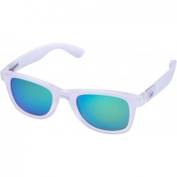 Rectangular Portland Polarized Retro Classic Sunglasses - Multiple Color Options - Frosted Clear - CH18Q67XXYL $17.39