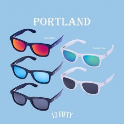 Rectangular Portland Polarized Retro Classic Sunglasses - Multiple Color Options - Frosted Clear - CH18Q67XXYL $17.39