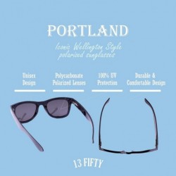 Rectangular Portland Polarized Retro Classic Sunglasses - Multiple Color Options - Frosted Clear - CH18Q67XXYL $17.39