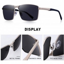 Aviator DESIGN Men Classic Rectangle Sunglasses HD Polarized Sun Glasses For C01 Black - C05 Brown - CD18XEC5W6D $17.23