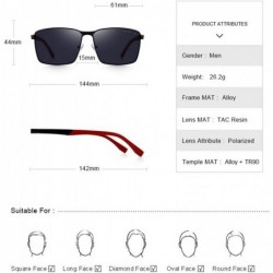 Aviator DESIGN Men Classic Rectangle Sunglasses HD Polarized Sun Glasses For C01 Black - C05 Brown - CD18XEC5W6D $17.23