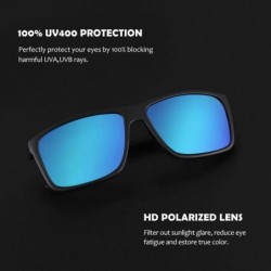 Rectangular Classic Polarized Sunglasses for Men Rectangular 100% UV Protection 2 Pack MOS03 - Gray/Blue - CH18WXKG9AM $14.02