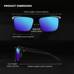Rectangular Classic Polarized Sunglasses for Men Rectangular 100% UV Protection 2 Pack MOS03 - Gray/Blue - CH18WXKG9AM $14.02